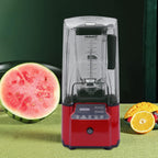 Soundproof Smoothie Blender, Electric Smoothie Maker Fruit Juicer Ice Crusher Soundproof Heavy Duty Smoothies Blender with Soundproofs Cover 1.8L 2600W Black (2.2L 2200W Time Payment)