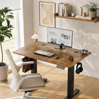 Claiks 32 x 19 Inch Rustic Brown Electric Standing Desk