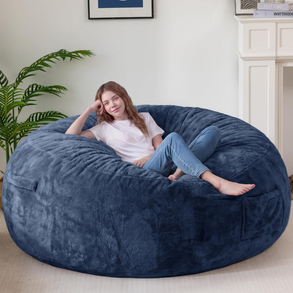 MAXYOYO Bean Bag Chair, Soft Bean Bag Sofa with Supportive Foam Filling