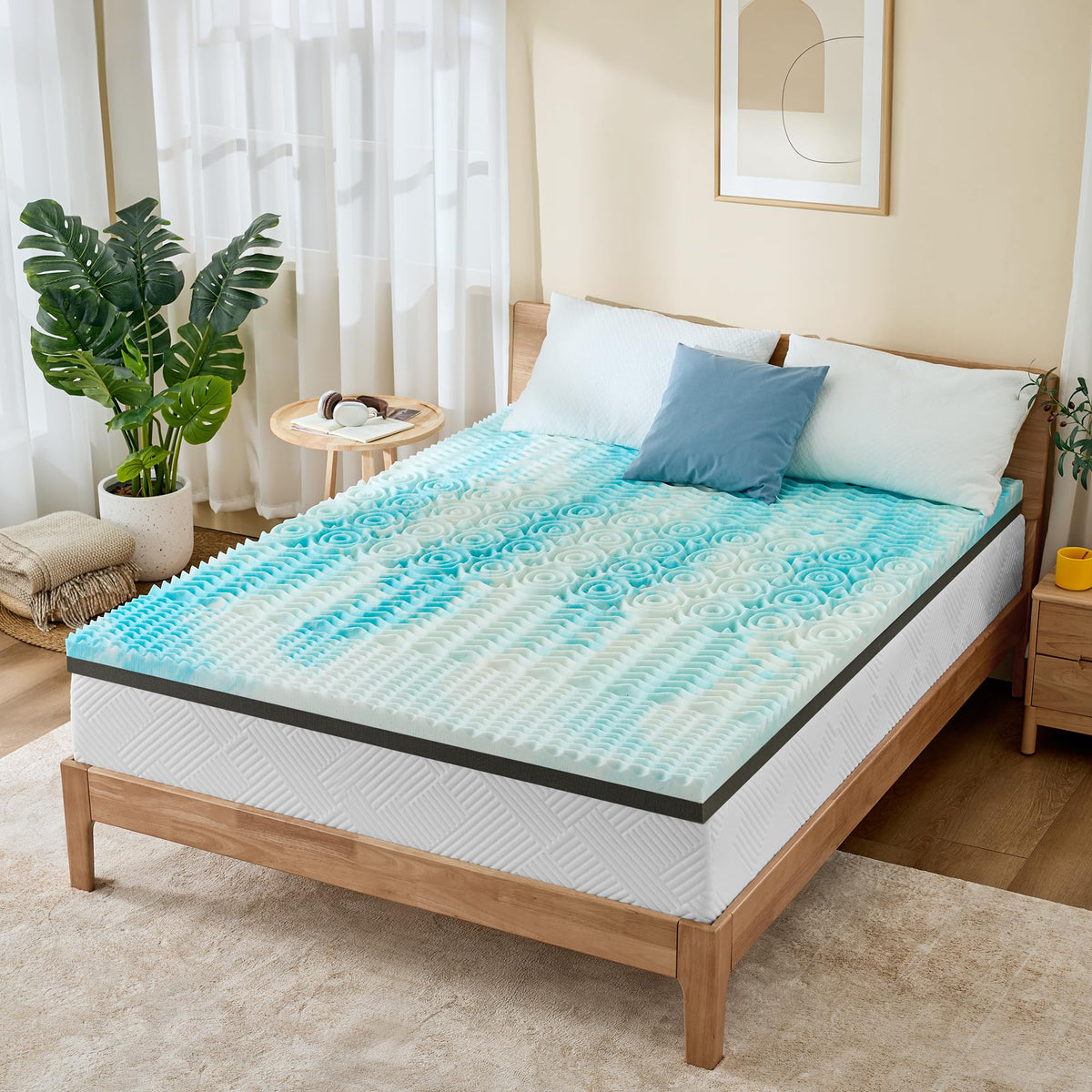 Firm to Extra Firm Mattress Topper King Size 3 Inch, Pain Relieving Foam Bed Topper for Extra Support, Gel Memory Foam&High-Density Foam Mattress Pad, CertiPUR-US Certified