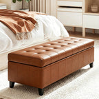 Joveco 51 Inch Storage Bench,Leather Tufted Storage Ottoman with Legs