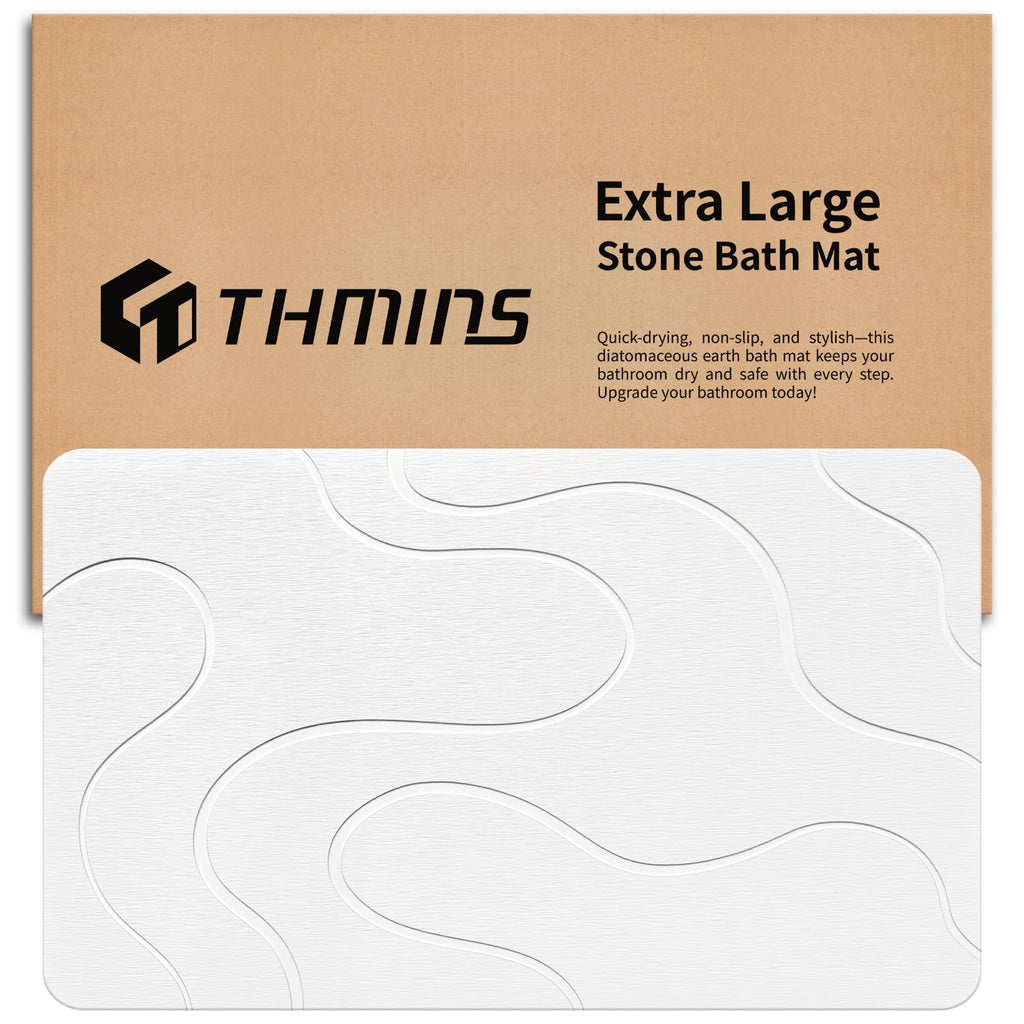 THMINS Extra Large Stone Bath Mat, 36''x24'' Stone Shower Mat