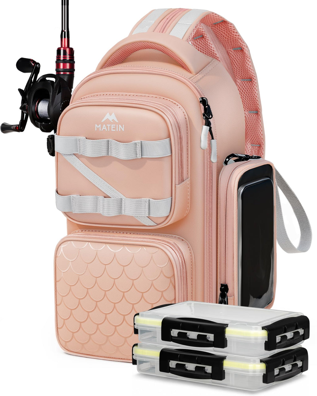 MATEIN Fishing Sling Bag with Phone Pouch, 3600 Tackle Box Backpack
