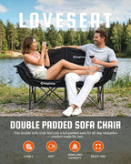 KingCamp Double Camping Chair, Heavy Duty 660lbs Folding 2 Person Chair