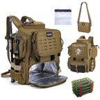 Goture Fishing Backpack with Cooler, 4 Tackle Boxes, Detachable Sling Bag