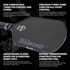 Six Zero Double Black Diamond Control Paddle, Raw Carbon