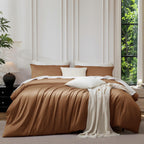 MooMee Queen Duvet Cover Set 100% Extra Long Staple Cotton Cooling Bedding
