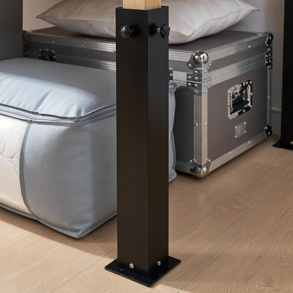 DormCo Suprima Ultimate Height Black Bed Risers - Carbon Steel