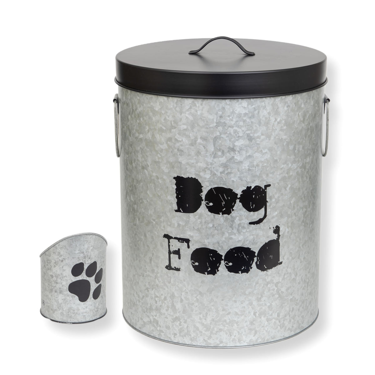 Large 60lb & Small 20lb Dog Pet Food Storage Canister with Scoop – Durable & Airtight for Freshnesss, Minimalist Design & Recyclable, Huge & Small Metal Container (Combo - Dog Bin - Large & Small)