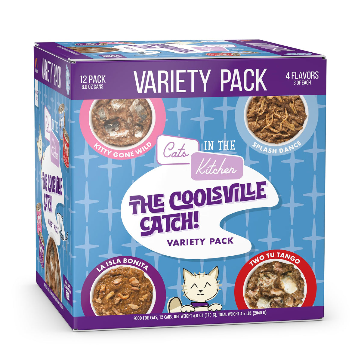 Weruva Cats in the Kitchen, Kitchen Cuties Variety Pack, Wet Cat Food, 6oz Cans (Pack of 24)