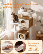 Feandrea Cat Tree, 5-Tier Cat Tower with 2 Condos, 55.1 in
