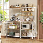 L-Shaped Bakers Rack with Power Outlet