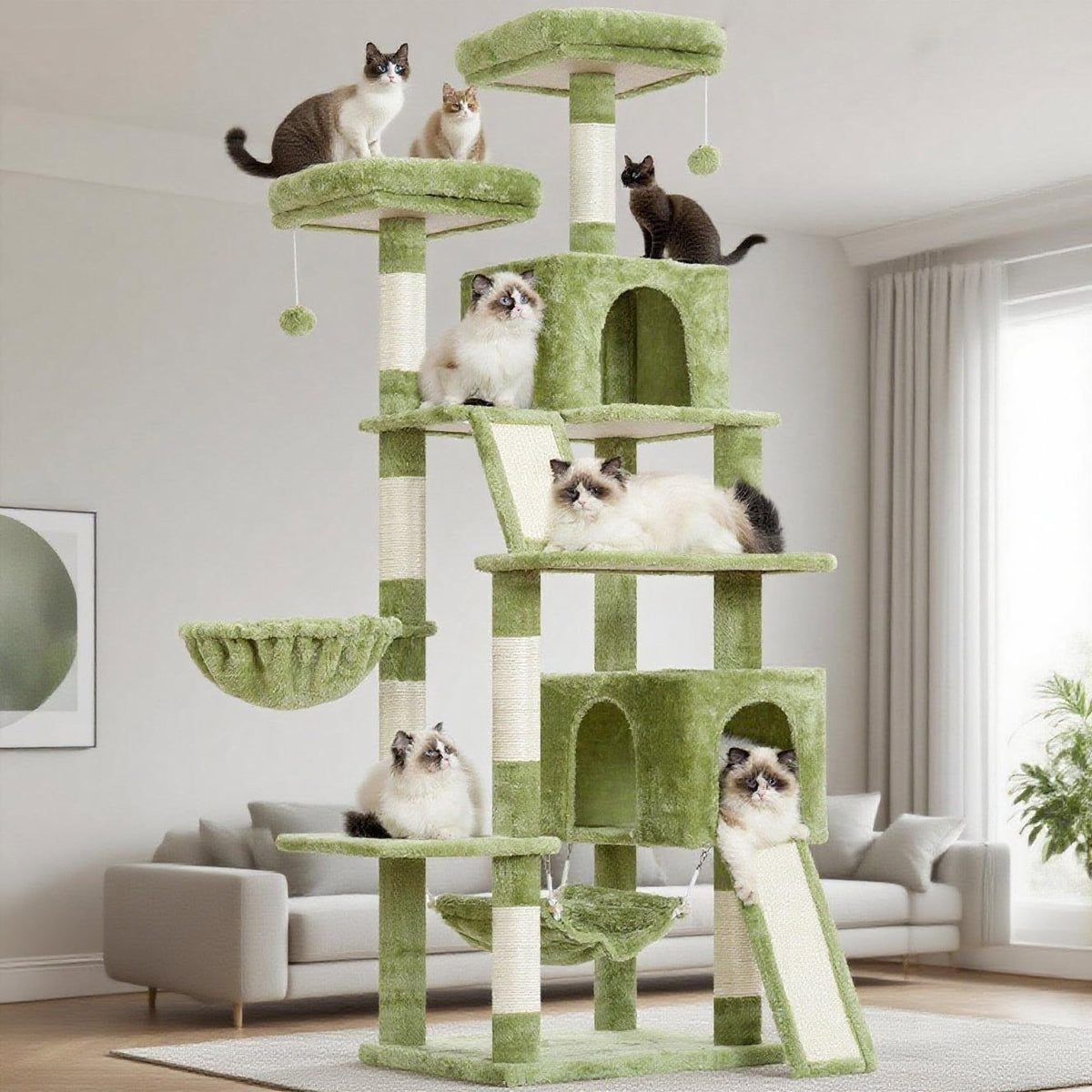 Gitelsnour Cat Tree, 71'' Tower for Large Cat with Scratching Post, GCT032G