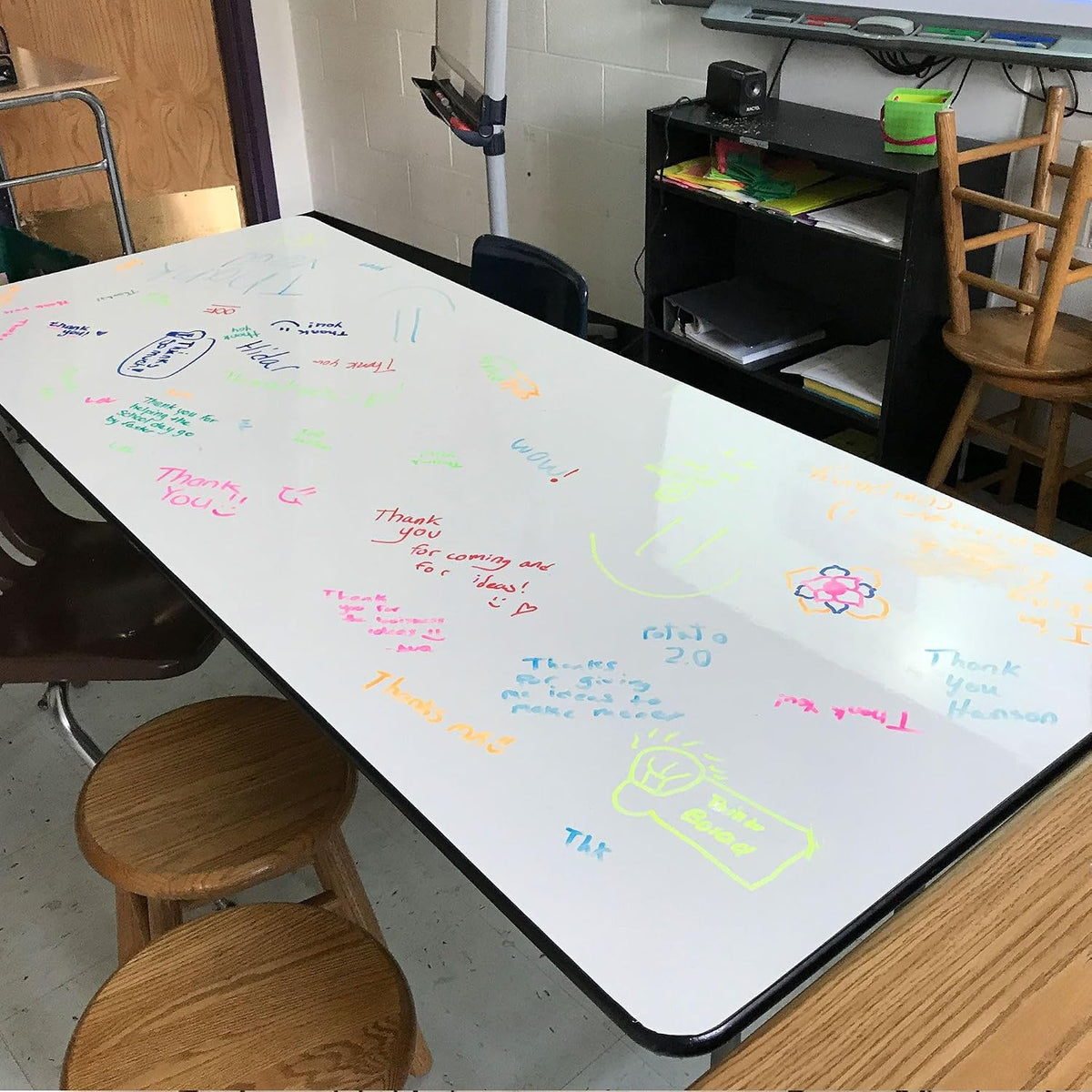 Whiteboard Table Resurfacing Kit - Dry Erase Classroom Square Table Renewal - 48"x48" - DIY Easy Application - Restore and Refresh Tables - Think Board