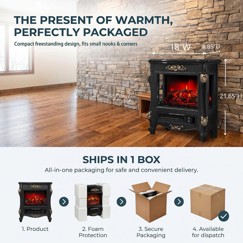 LIVILAND 1500W Electric Fireplace Stove, Indoor Space Heater
