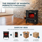 LIVILAND 1500W Electric Fireplace Stove, Indoor Space Heater