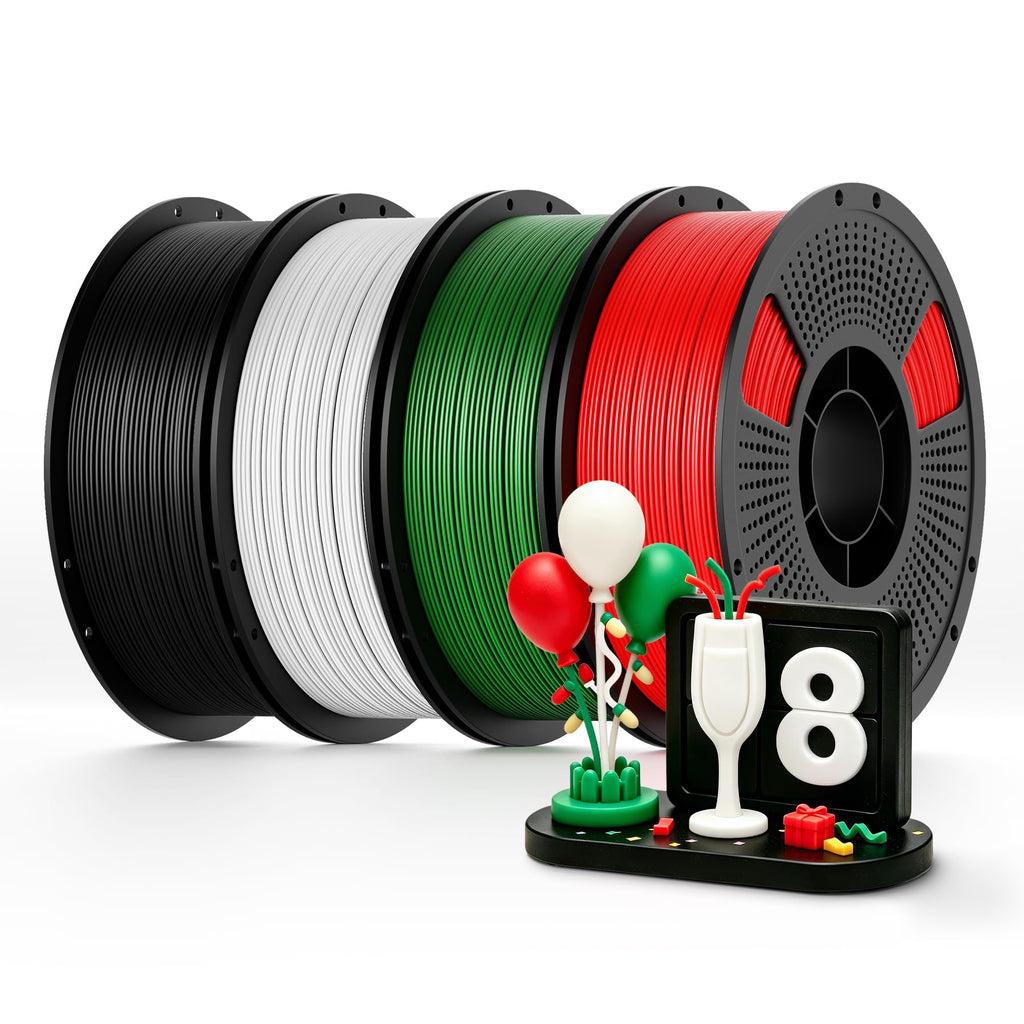 UJOY3D 10kg Elite PLA+ 3D Printer Filament Bundle, 10 Color Pack 3D Printing Filament 1.75mm, 1kg Spool 10 Pack, Black+Jade White+Cream White+Grey+Red+Cobalt Blue+Green+Orange+Yellow+Beige Skin