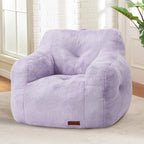 Hobestluk Furry Bean Bag Chair with Arms, Foam Filler for Adult, Pink
