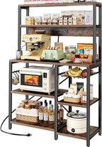SUPERJARE Bakers Rack with Power Outlet, 35.4 Inches Coffee Bar with Basket