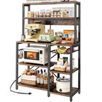 SUPERJARE Bakers Rack with Power Outlet, 35.4 Inches Coffee Bar with Basket