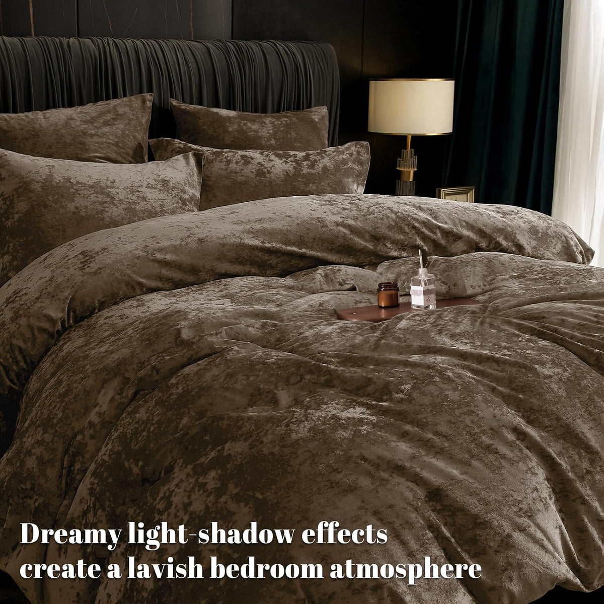PHF Luxury Velvet Duvet Cover Set King Size, 3pcs 104" x 90", Cub
