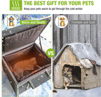 GUTINNEEN Dog House Insulated for Small Dogs Outdoor Cat House Feral Cat Shelter with Thermal Liner