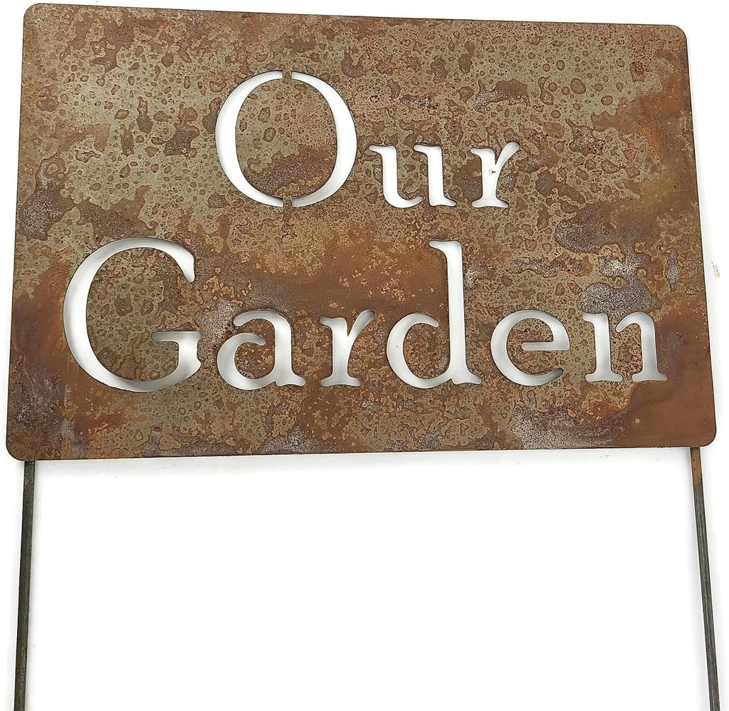 Funny Garden Stake 20 to 33 Inches Tall (Our Garden, XL 33" Tall)