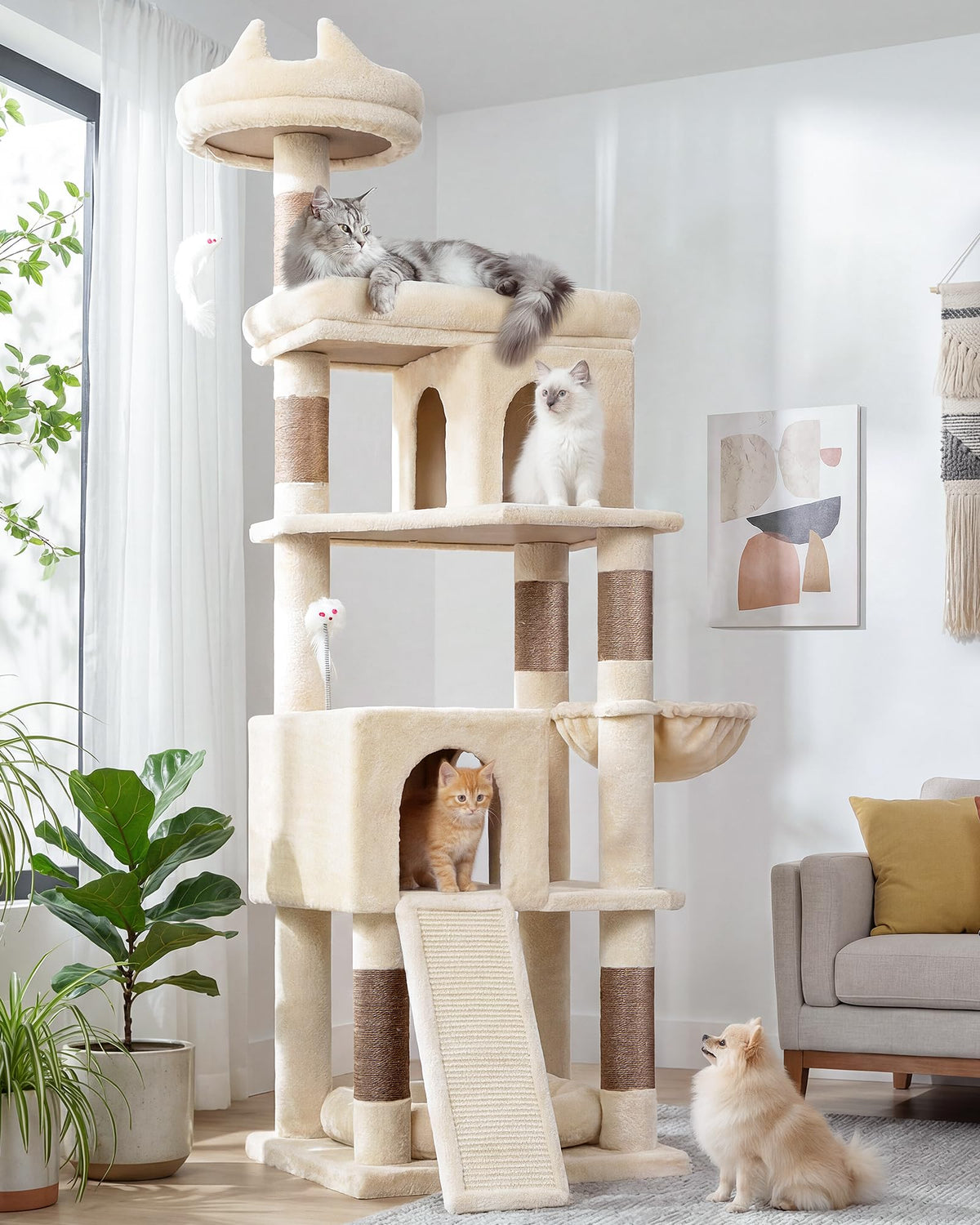 Globlazer S72 Heavy Duty Cat Trees for Large Cats 20 lbs+, Dark Gray