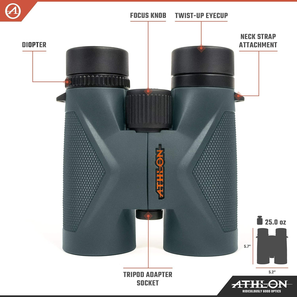 Athlon Optics, Midas, Binocular, 10 x 42 ED Roof