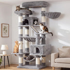 Heybly Cat Tree, 71-Inch-Tall Tower for Indoor Cats with 2 Perches HCT034G
