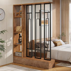 Tribesigns Room Divider with Shelves, 71" Freestanding Storage Room Divider