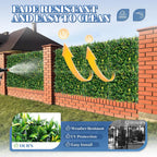 ECOOPTS 20"x20" Faux Ivy Privacy Fence Screen Artificial Boxwood Panels Topiary Hedge Plants for Indoor Outdoor Decoration, #3 Mixed Leaves, 29 Packs