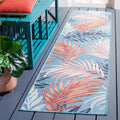 SAFAVIEH Washable Rug Outdoor Cabana Collection - 6'5" x 9'6", Blue & Rust, Non-Shedding & Easy to Clean, Ideal for Patio, Backyard, Mudroom (CBN458M)
