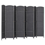 HOMCOM Room Divider 8 Panel Folding Privacy Screen 5.6' Tall Nature Wood
