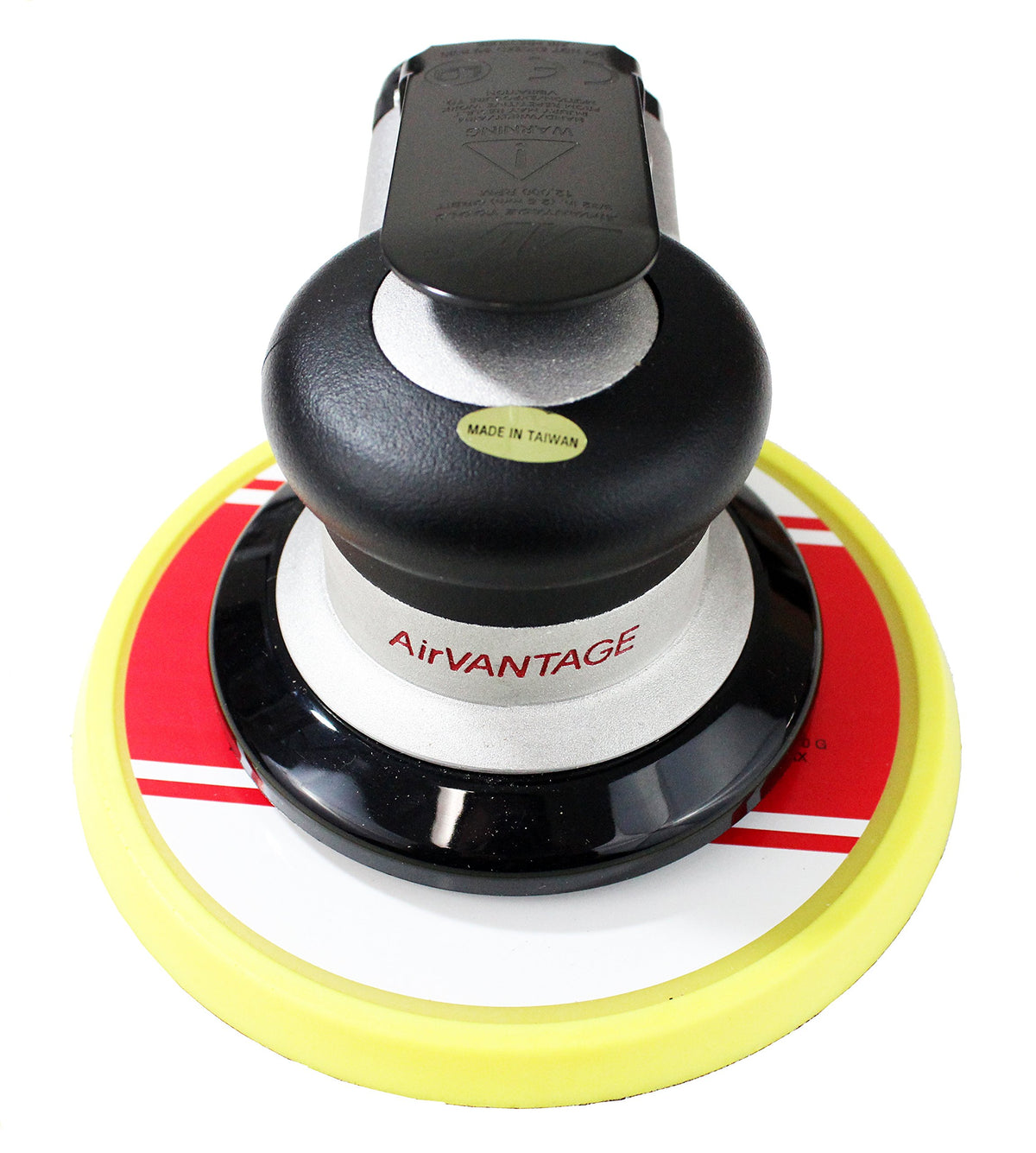 AirVANTAGE Industrial Grade Random Orbital Air Sander Non-Vacuum With Low-Profile Pad, 1/4 in. NPT Air Inlet (6": 3/16- PSA Vinyl)
