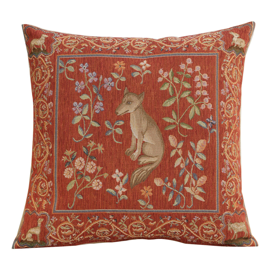 Medieval Rabbit I Tapestry Throw Pillow Cover 19"x19" With Invisible Zipper