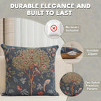 William Morris Kelmscott Tree Blue Tapestry Throw Pillow Cover 19 x 19 in