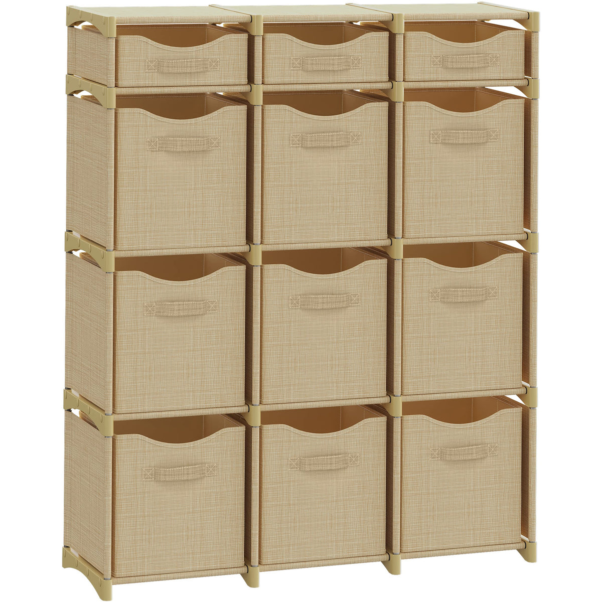 Cube Storage Organizer with Storage Bins Included - The Perfect Closet Organizers and Storage Solution. Includes 12 Storage Cubes, Great For Toy Storage, Closet Storage, Clothes Storage (Grey)