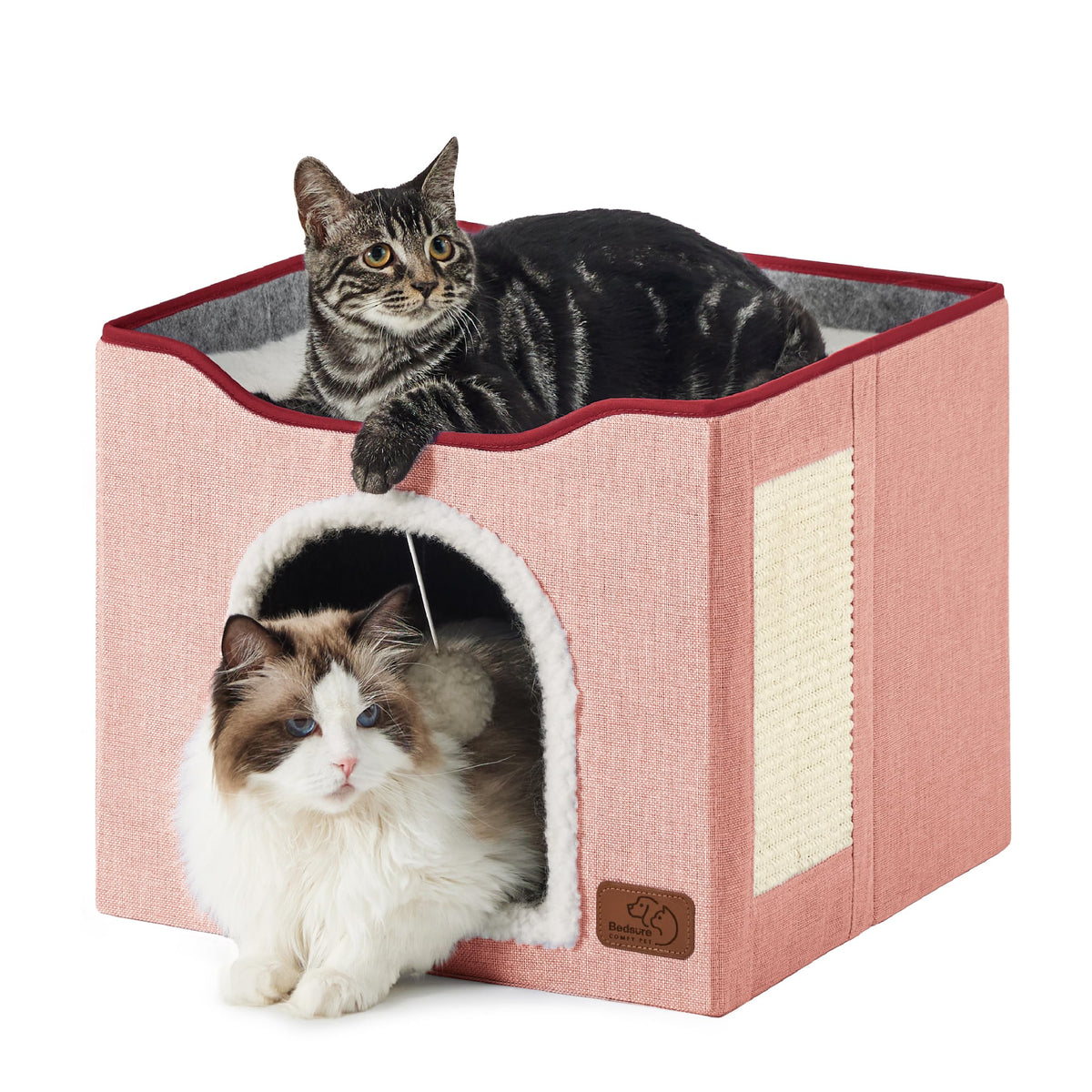 Bedsure 3-Level Cat Tree for Indoor Cats with Scratching Post,Grey
