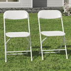 10 Pack White Folding Chairs for School Events Wedding Party Picnic