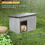 Fancyango Large Dog House with Weatherproof Roof for Indoor & Outdoor Use - Big Dog House for Large Medium Dogs(42.8" L x 33" W x 31.5" H) Grey