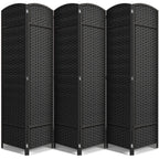 Sorbus Foldable Room Divider, Mesh Privacy Screen (6 Panel, Black)