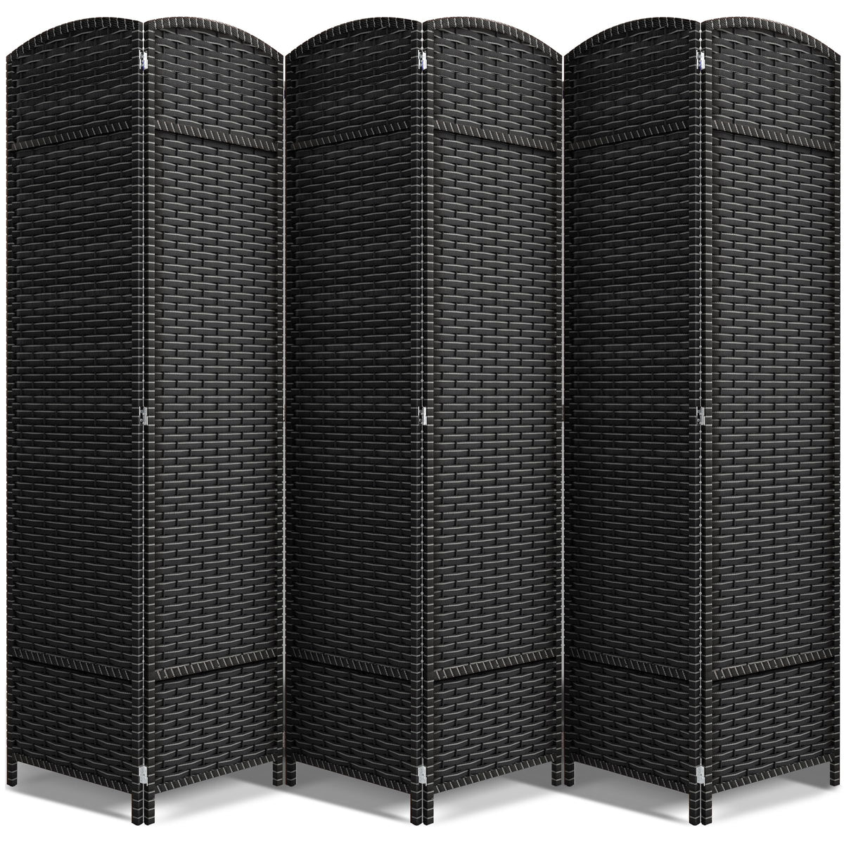Sorbus Foldable Room Divider, Mesh Privacy Screen (8 Panel, Black)