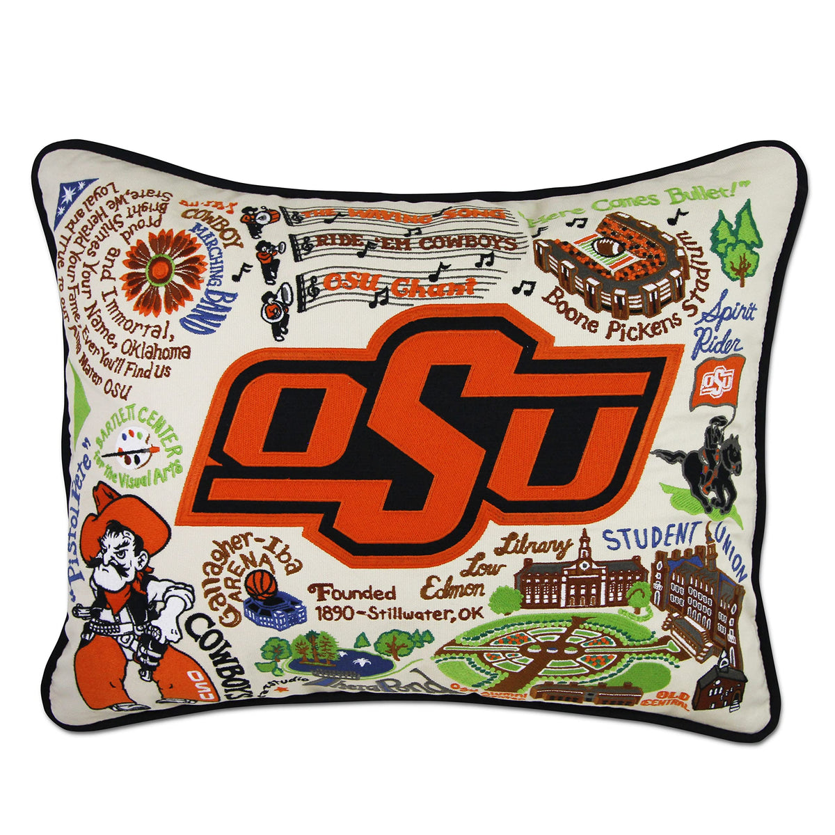 Catstudio Texas A&M Aggies Hand Embroidered Throw Pillow