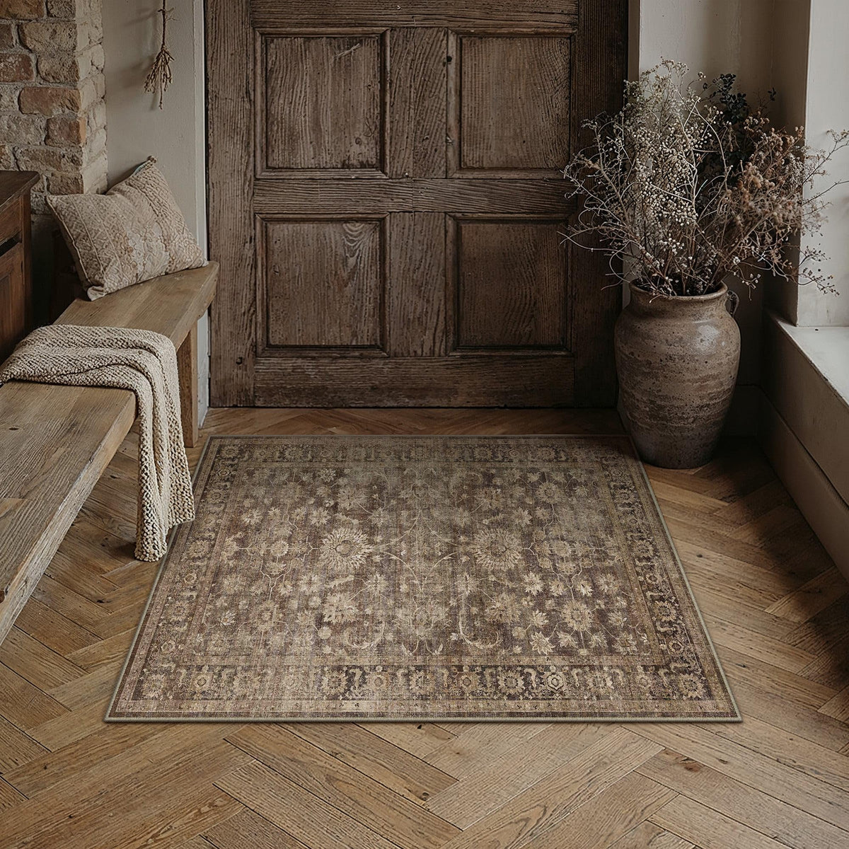 HUGEAR 8x10 Beige Neutral Area Rugs Washable Rug Carpet