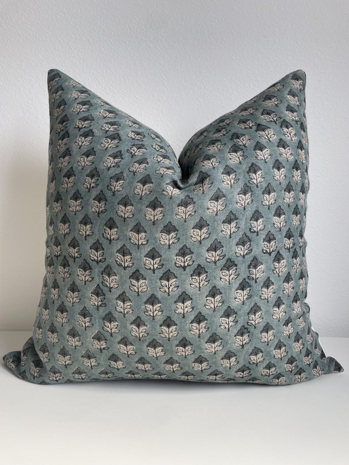 Generic Canyon Theory Hand Block Print Organic Linen 20x20 Inch Throw Pillow Cover: Indoor Outdoor Sustainable Handmade Vintage Decorative Cushion Cover (Rowan)
