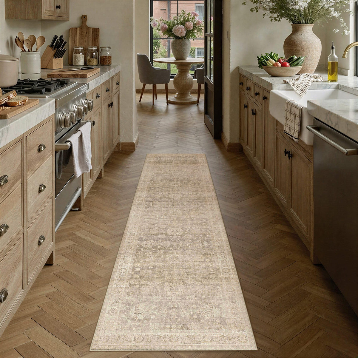 HUGEAR 8x10 Beige Neutral Area Rugs Washable Rug Carpet
