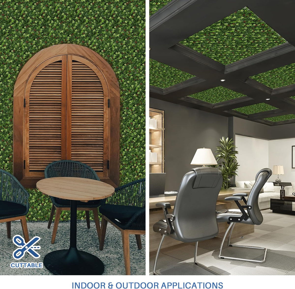 ECOOPTS 20"x20" Faux Ivy Privacy Fence Screen Artificial Boxwood Panels Topiary Hedge Plants for Indoor Outdoor Decoration, #16 Mixed Leaves, 15 Packs