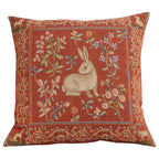 Medieval Rabbit I Tapestry Throw Pillow Cover 19"x19" With Invisible Zipper