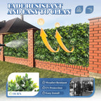 ECOOPTS 20"x20" Faux Ivy Privacy Fence Screen Artificial Boxwood Panels Topiary Hedge Plants for Indoor Outdoor Decoration, #6 Mixed Leaves, 15 Packs